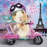 Carte postale représentant paris scooter pour le cochon d'Inde