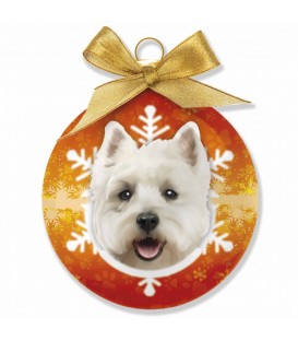 BOULE DE NOEL A L'EFFIGIE DU WESTIE