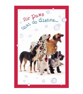 CHANTS DE CHIENS. Torchon décoratif représentant des chiens divers