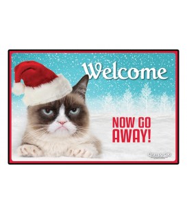 Tapis chat de Noël grincheux avec photo couleur