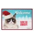 Tapis chat de Noël grincheux avec photo couleur