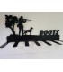 Porte-bottes mural en acier décoré d'une silheouette de chasseur en action - 3 paires