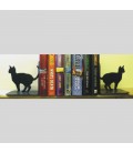 Serre-livres en acier représentant des chats