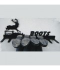 Porte-bottes mural en acier décoré d'une silhouette de chat - 3 paires