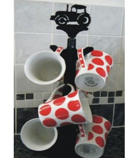 Arbre à mugs décoré d'une silhouette de chat