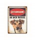 Plaque vintage en métal "Attention au jack russell terrier"
