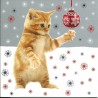 Série de 10 cartes postales (2 modèlesx5) Joyeux Noël Chat