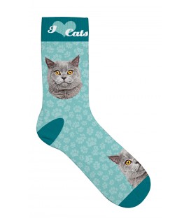 Chaussettes chat gris - taille 42/45