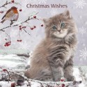 10 Cartes Noël "le chaton et l'oiseau" et leurs enveloppes
