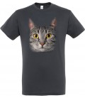 T-SHIRT GRIS CHAT GRIS- Taille XS